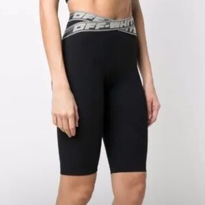 Off-White Women's Logo Waisted Women's Bike Shorts Black Size Small